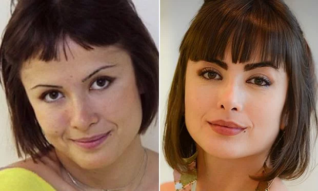 Maria Casadevall antes e depois da micropigmentação